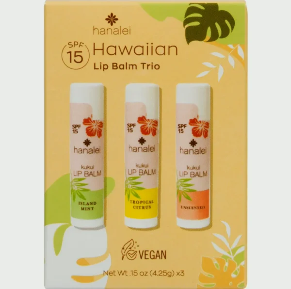 Kukui Oil Lip Moisturizer - Variety Pack SPF Protection (3 Tubes)