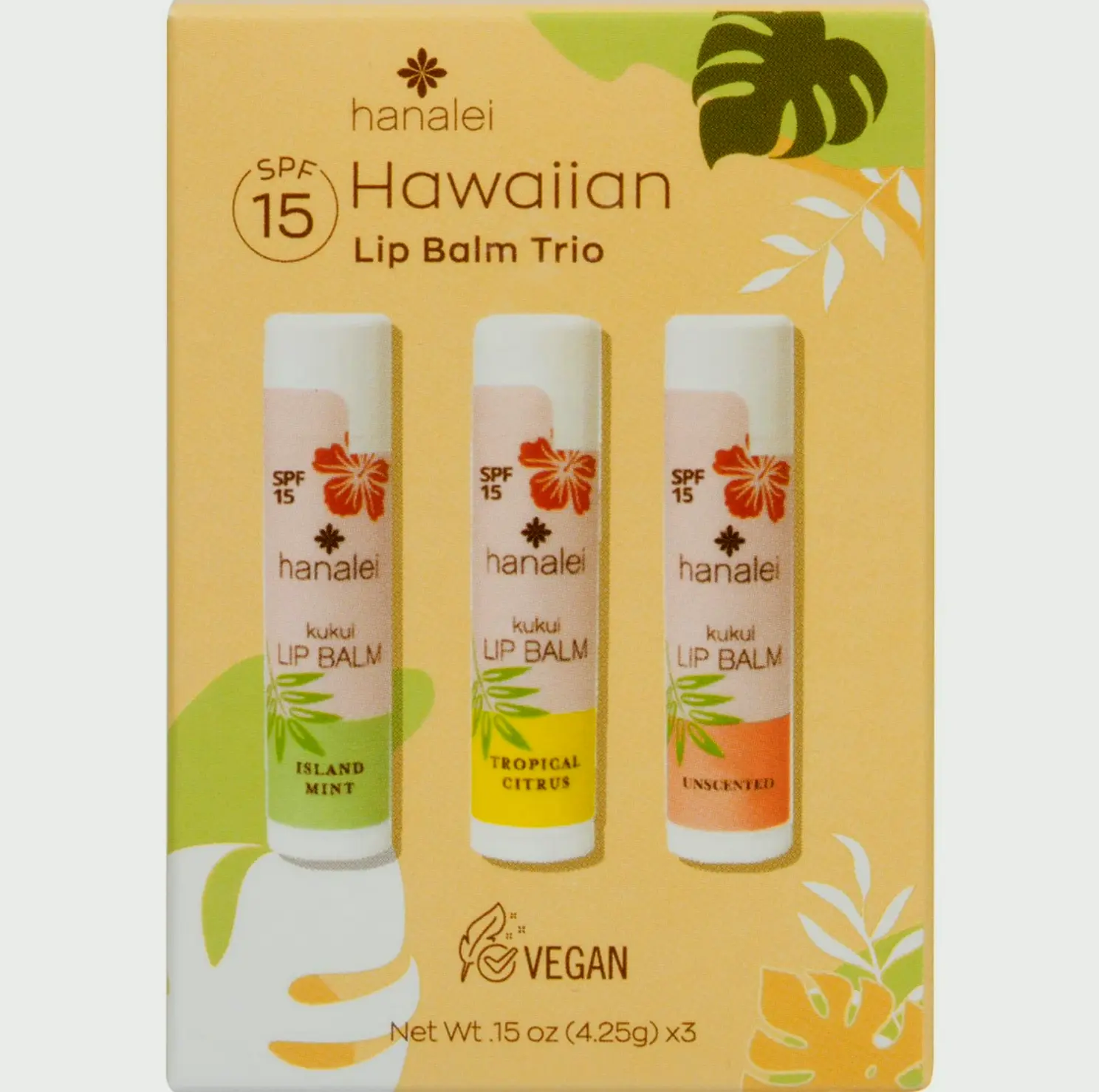 Kukui Oil Lip Moisturizer - Variety Pack SPF Protection (3 Tubes)