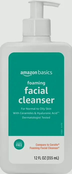 Basics Bubble Face Cleanser with Ceramides & Hyaluronic Acid, Unscented, 12 Fl Oz, Bundle of 1