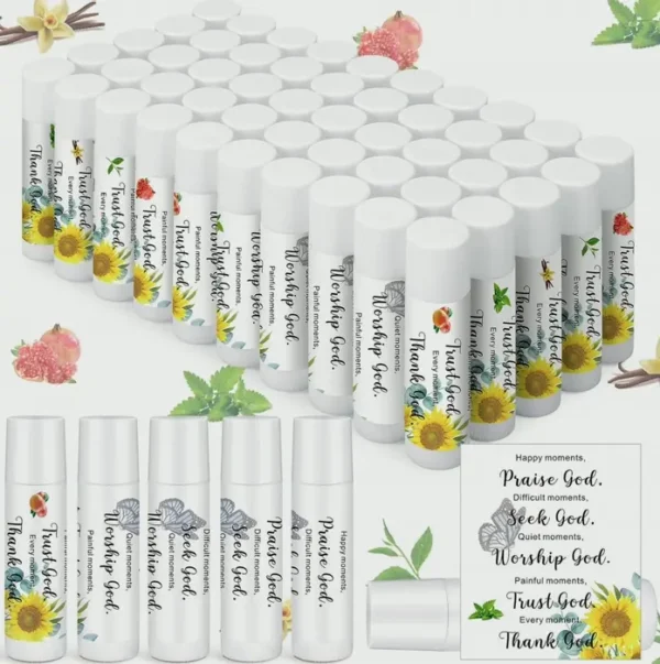 Fifty Pieces Bible Verse Lip Balm Set Christian Gift Women's Faith