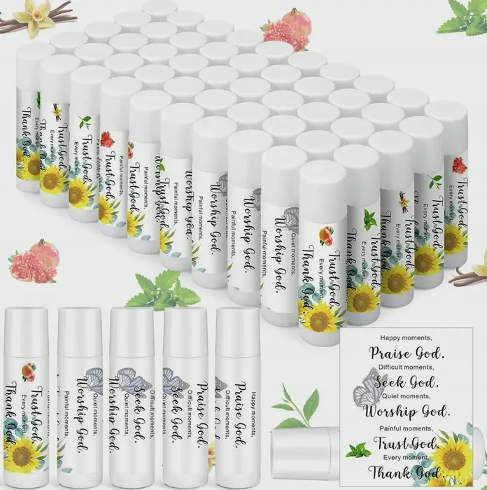 Fifty Pieces Bible Verse Lip Balm Set Christian Gift Women's Faith