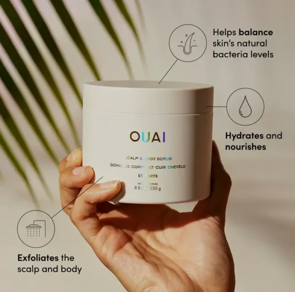 OUAI's Scalp & Skin Scrub Portable - Sleek & Hydrated Skin