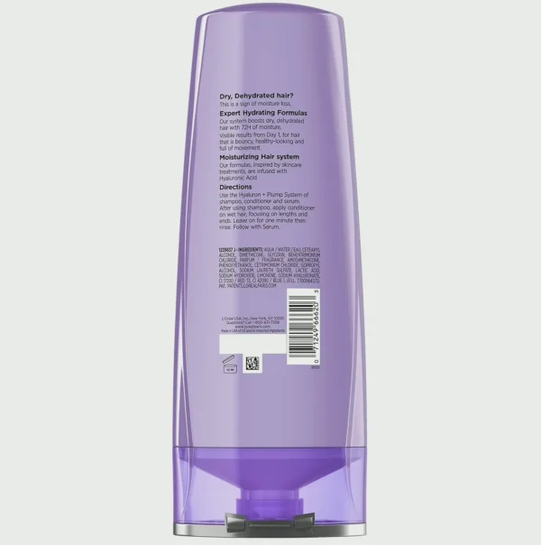 L'Oreal Paris Elvive Hyaluron Plump Conditioner for Dehydrated Hair, 12.6 fl oz