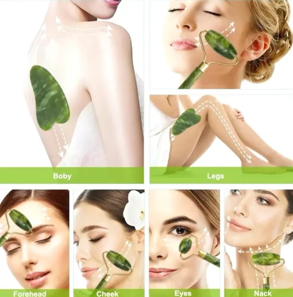 Gemstone Gua Sha Kit - 5 in 1 Tools With Massager