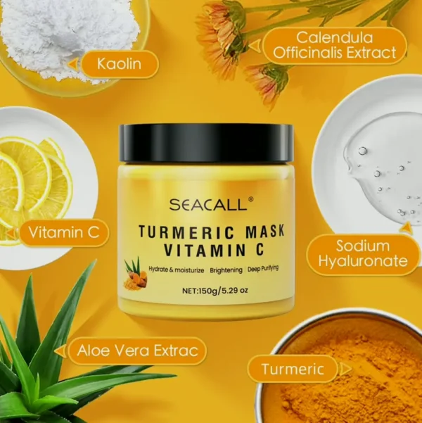 Vitamin C Facial Mask with Aloe Vera, C E, and Turmeric
