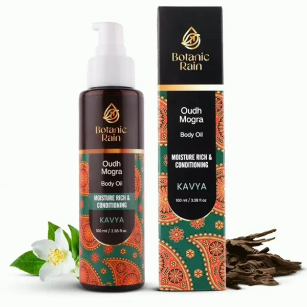 Ayurvedic Organic Body Oil Infused with Agarwood & Jasmine, 3.38 Fluid Oz