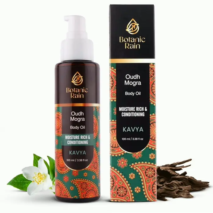 Ayurvedic Organic Body Oil Infused with Agarwood & Jasmine, 3.38 Fluid Oz