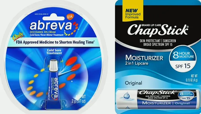 Abreva Fever Blister Treatment and ChapStick's Moisturizer Combo Pack