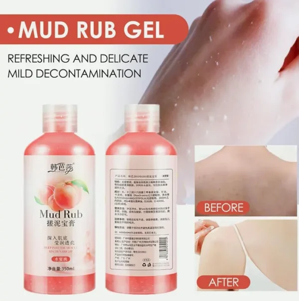 Clay Scrub Gel Exfoliating Body Cleanser (Peach/1PC/350ML)