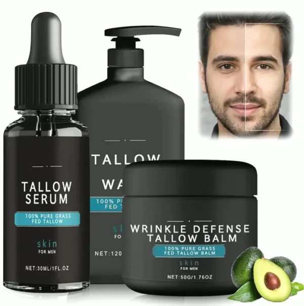 Men's Natural Facial Care Set, Tallow Facial Moisturizer, Anti-Aging