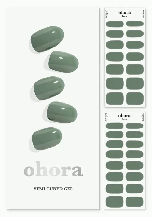 Pre-Cured Gel Nail Wraps in Green from ohora