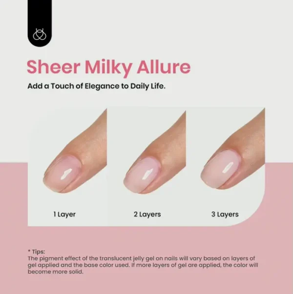 Natural Gel Manicure Varnish Bundle 15ml Rose Jelly Neutral Shade Gift for Ladies