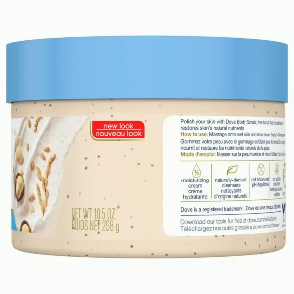 Dove Exfoliating Body Polish - Macadamia & Rice Milk, 10.5oz, 4-Pack