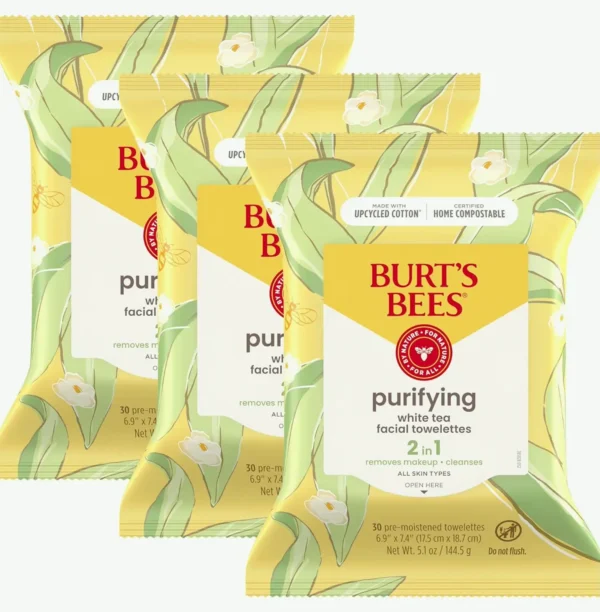 Tea Face Towelettes for Every Complexion Varieties, Moisturizing Cosmetic Eliminator, Thirty Ct 3-Pack