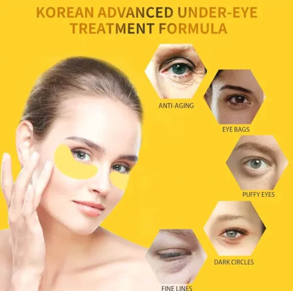 Anti Eye Masks for Swollen Under Eyes Care, 30 Pairs Gold Collagen