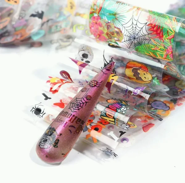 Halloween Manicure Foil Decals Pack - Witch Motifs