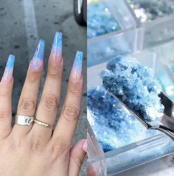 Iridescent Opal Nail Glitters for Nail Designs