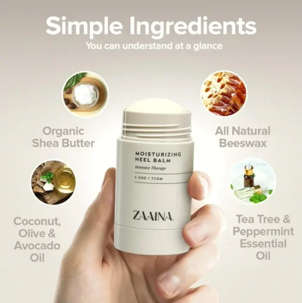 ZAAINA Foot Balm Stick, All-Natural Heel Cream for Quick Relief