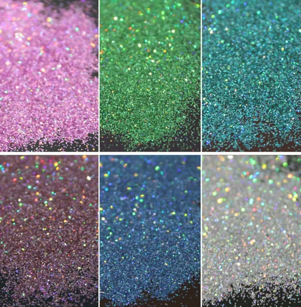 12 Shades Holographic Laser Nail Glitter