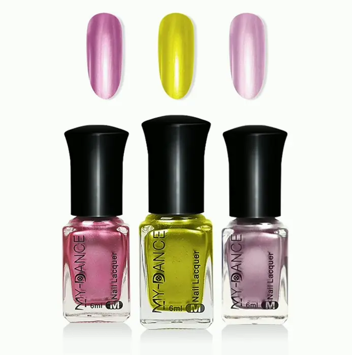 3 Colors Reflective Shiny Nail Enamel Kit