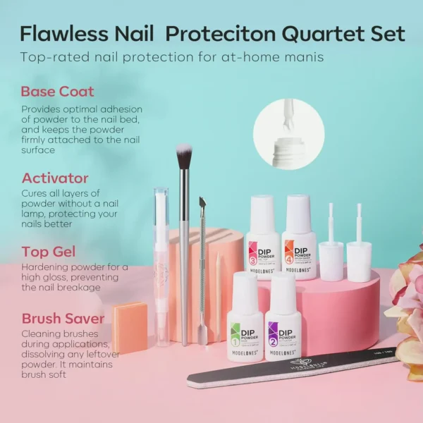 Model One's Pieces Dip Powder Nail Set Liquid Coat Activator
