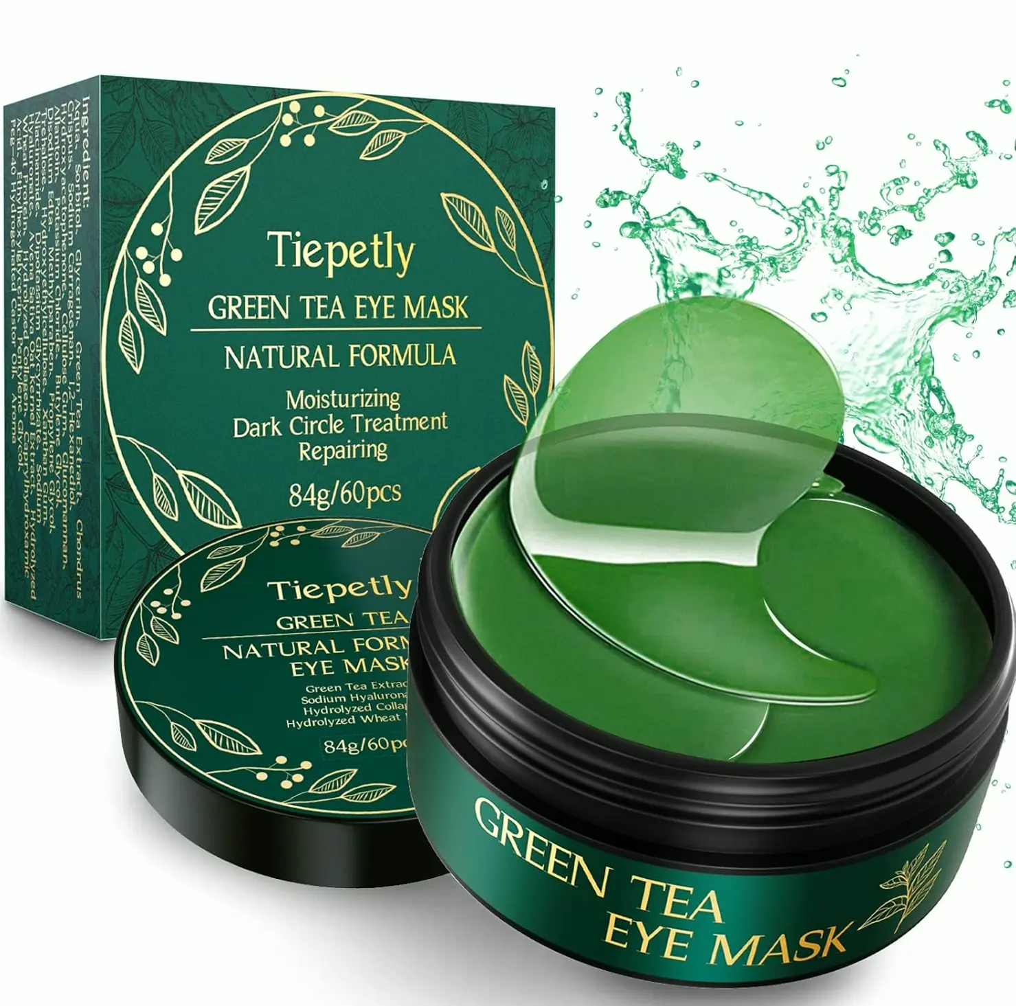 Tiepetly's Collagen Eye Mask, Green Tea Infused