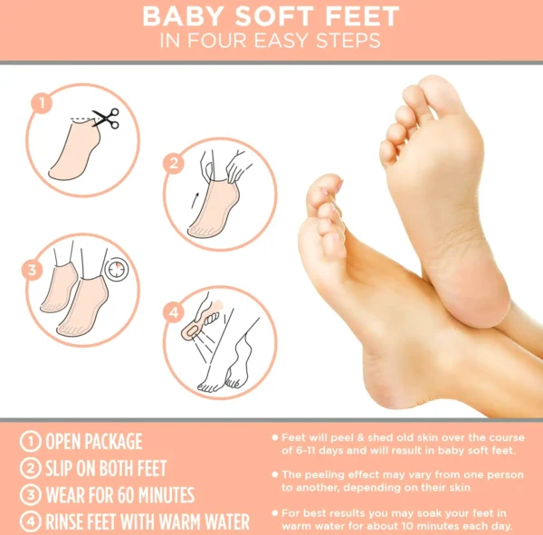 Foot Peel Treatment - Double Pack, Peach Scent