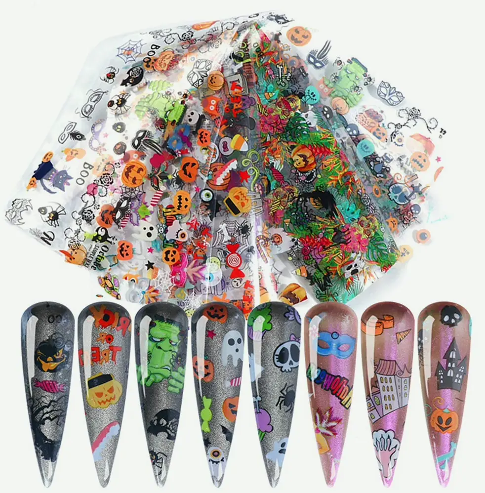 Halloween Manicure Foil Decals Pack - Witch Motifs