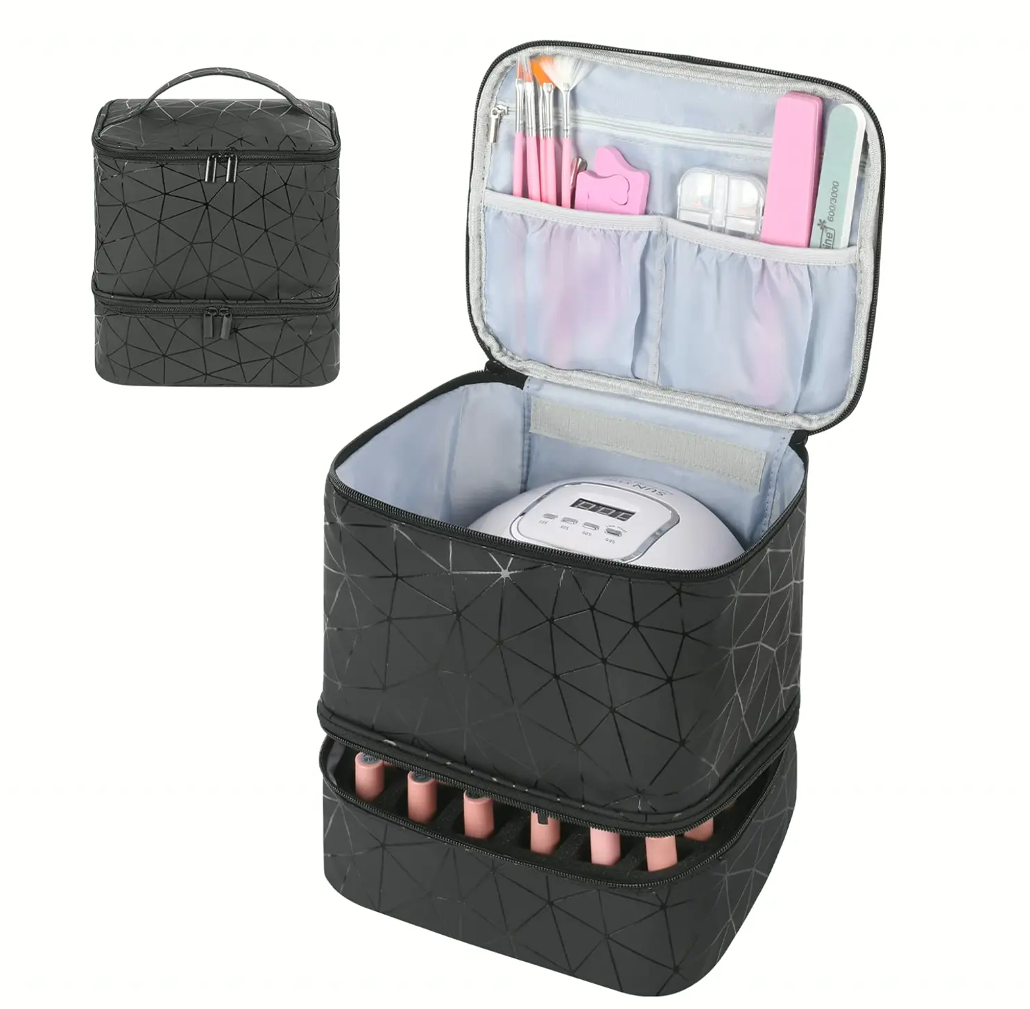 Portable Manicure Holder featuring LED Lamp
